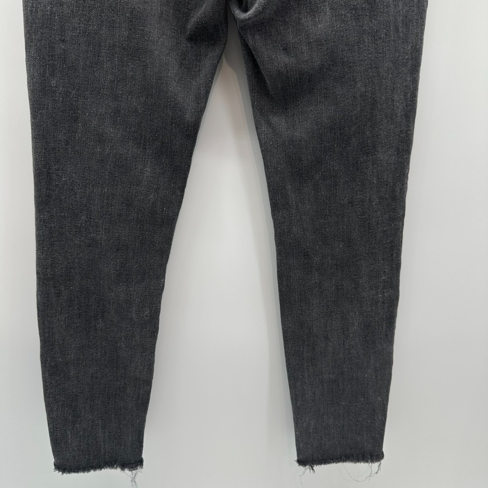 Old Navy Jeans Womens 2 Black Washed Denim High Rise Rock Skinny Raw Hem Stretch - Picture 4 of 10